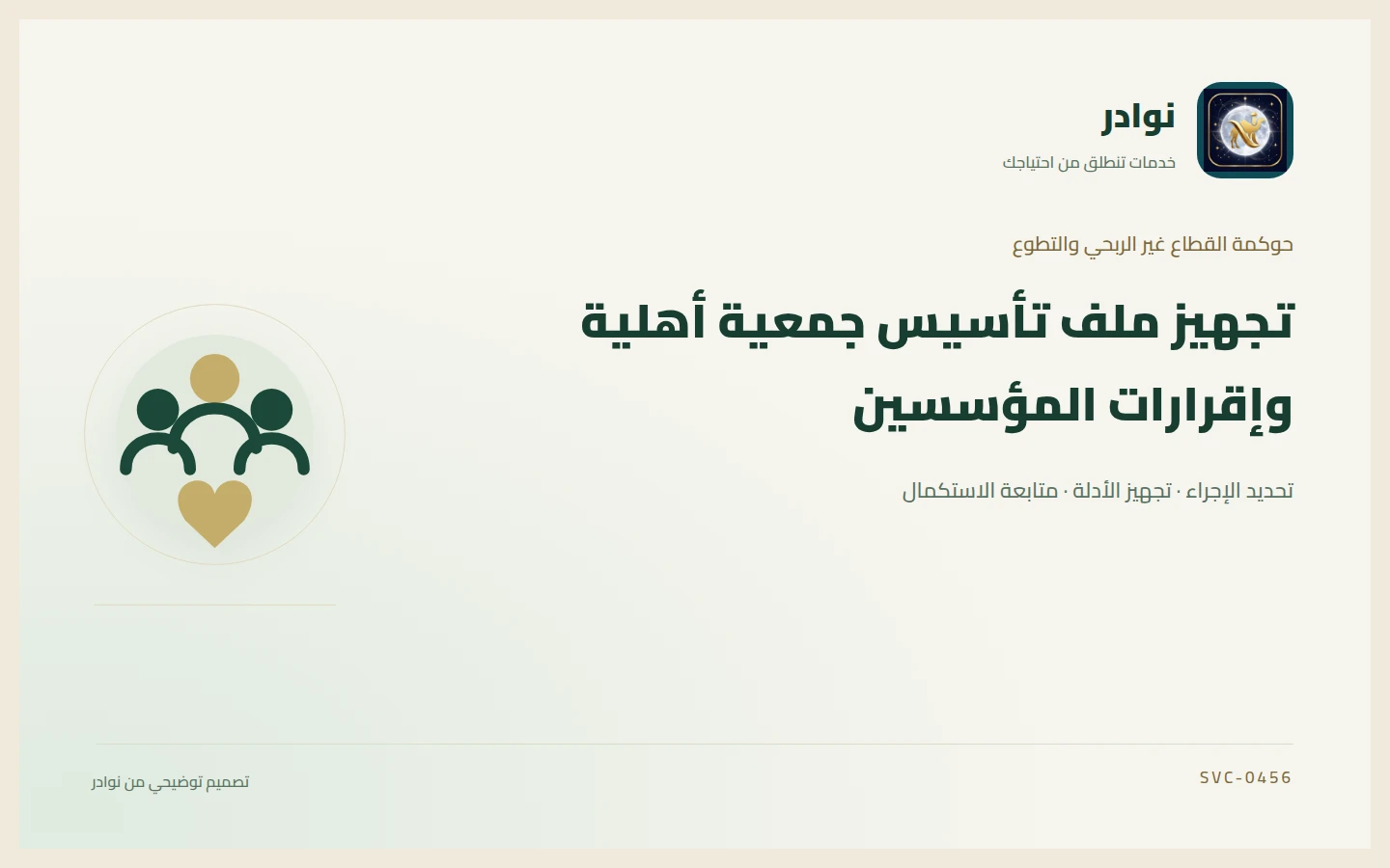 غلاف توضيحي من هوية نوادر بعنوان تجهيز ملف تأسيس جمعية أهلية وإقرارات المؤسسين