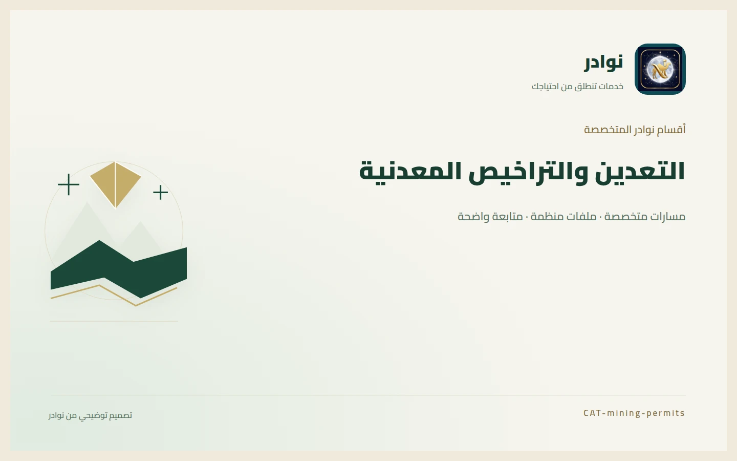 غلاف توضيحي من هوية نوادر بعنوان التعدين والتراخيص المعدنية