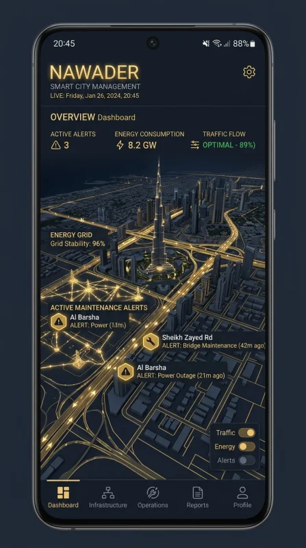 Mobile UI Smart City Management