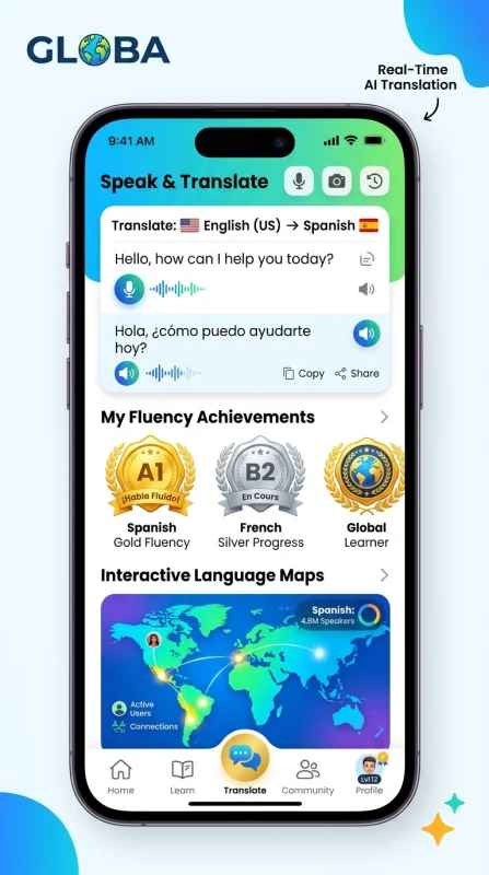 Mobile UI Global Language Learning