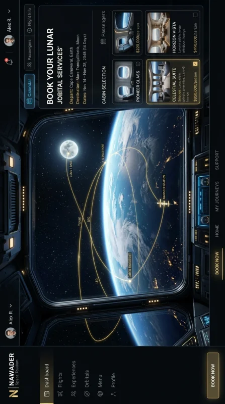 UI design booking screen