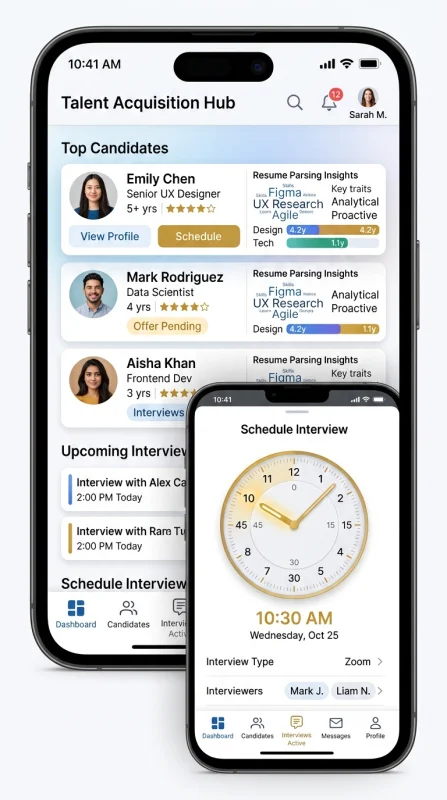Mobile UI Human Resources Recrui…