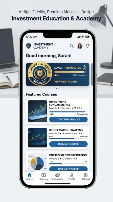 Mobile UI Investment Education A…