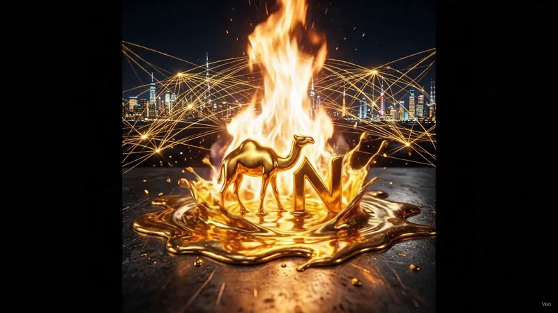 Liquid gold logo with flame