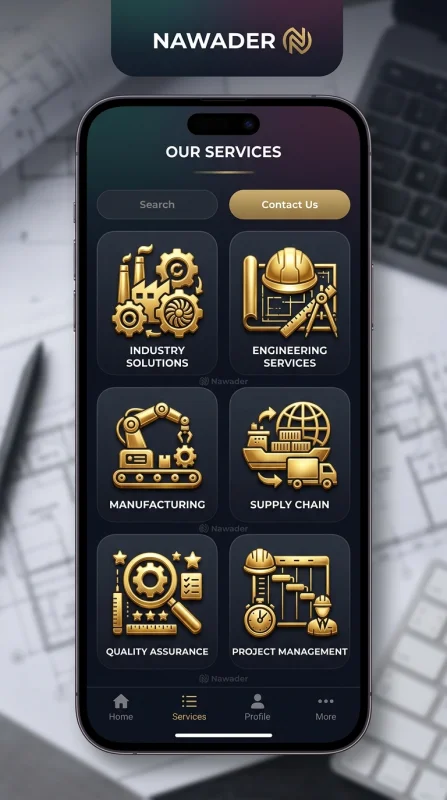 Golden icons for industry services