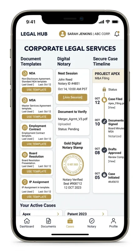 Corporate Legal Services UI