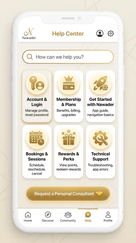 App Help Center UI