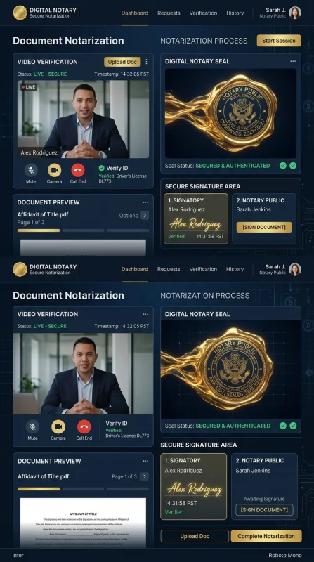 Document Notarization service UI