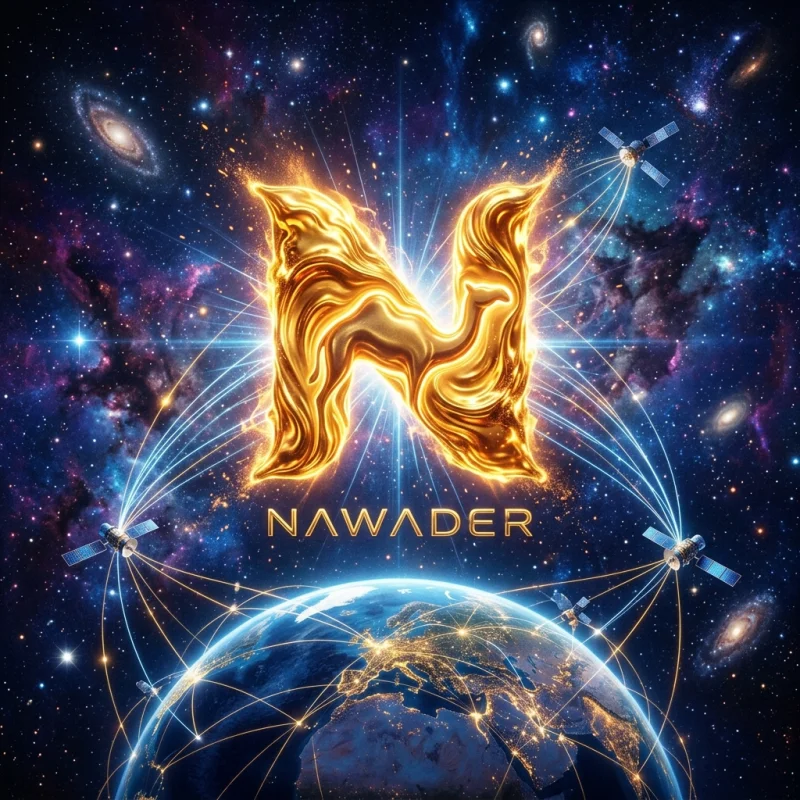 Golden camel logo in nebula