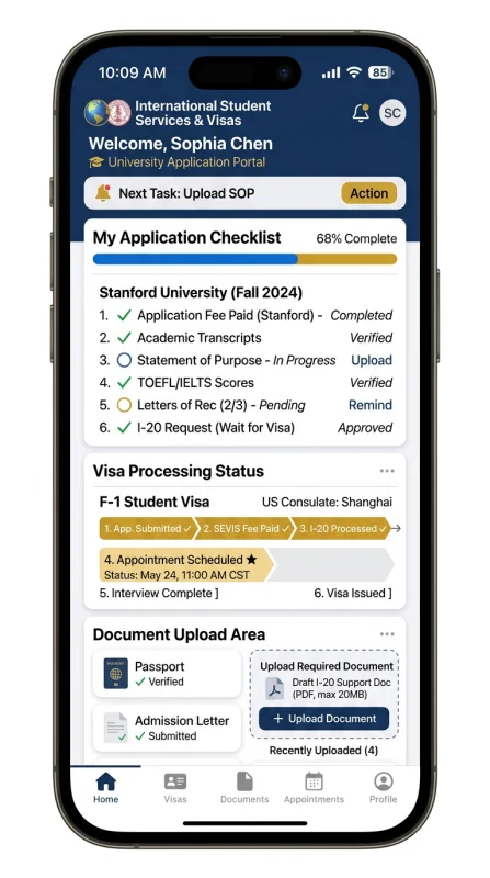 Mobile UI for Student Services
