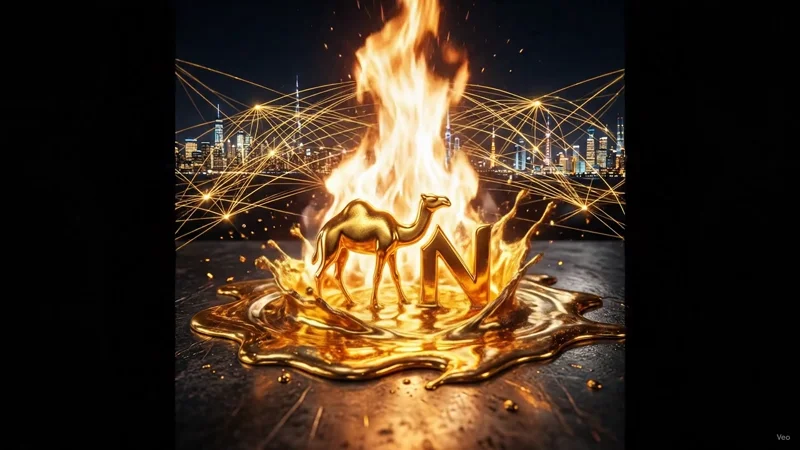 Liquid gold logo with flame