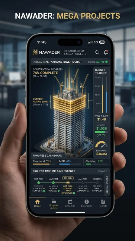 Mobile UI skyscraper construction