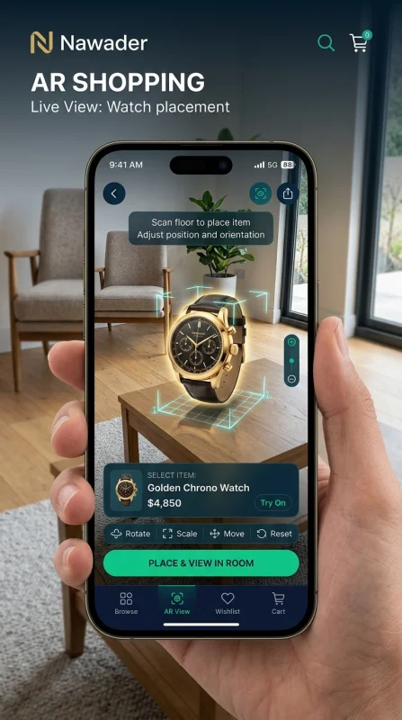 AR shopping screen placing virtu…